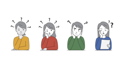 Thinking People Vector Set Vol. 2 – Confused and Problem Solving Characters Illustration