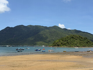 真夏の香港のビーチ