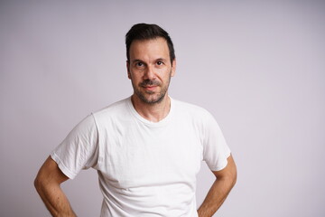 Male Model Showing Different Emotions on White Studio Background