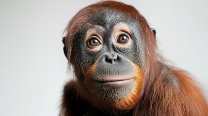 Playful Young Orangutan with a Friendly Expression