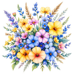 Floral arrangement nature digital art colorful bouquet vibrant environment aesthetic design