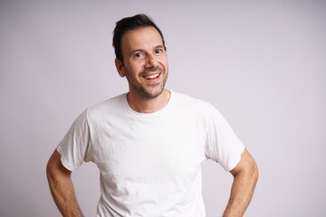 Male Model Showing Different Emotions on White Studio Background