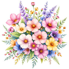 Vibrant floral arrangement botanical garden illustration bright colors aerial view nature's beauty