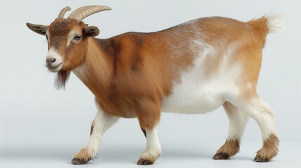 Playful Goat with Distinctive Features and Expression