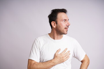 Male Model Showing Different Emotions on White Studio Background