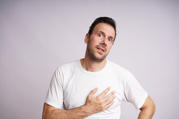Male Model Showing Different Emotions on White Studio Background