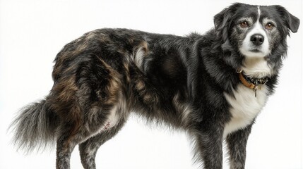 Elegant Standing Portrait of a Black and White Dog