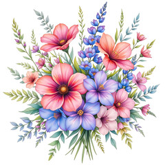 Vibrant floral arrangement nature digital artwork botanical colorful aesthetic appeal