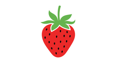 Simple vector of a strawberry on transparent background