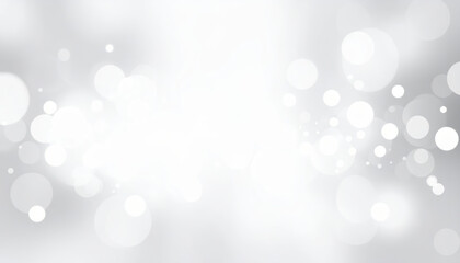 Bright abstract white and gray bokeh lights background with motion blur