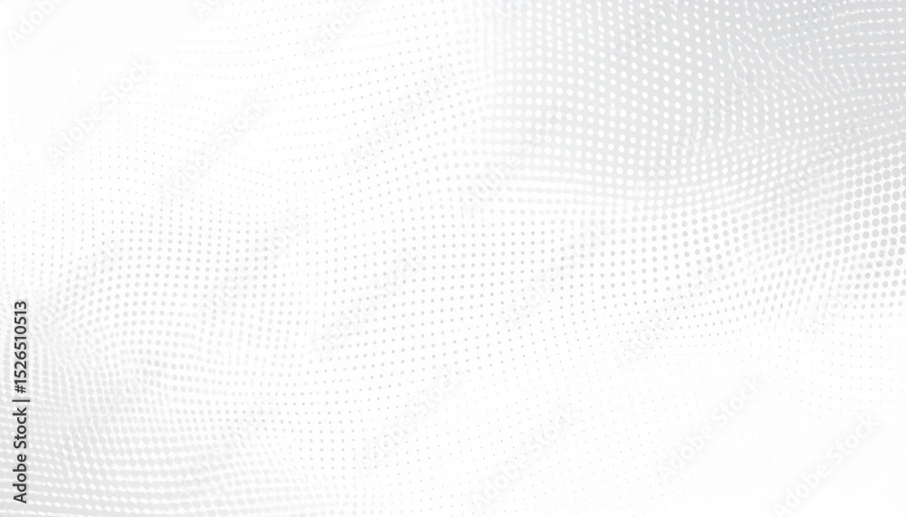 Poster abstract halftone background with wavy surface made of gray dots