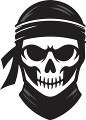 Stealthy Skull Ninja A Vector Illustration of a Skull in Ninja Headgear