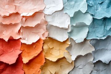 Abstract Torn Textured Paper Artwork in Inclusive Skin Tone Shades Representing Diversity, Identity, and Human Unity Through Layered Visual Expression