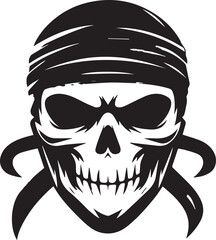 Skull in Headwrap A Vector Illustration