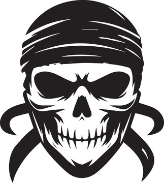 Skull in Headwrap A Vector Illustration
