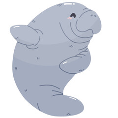 Cute Manatee Sea cow kawaii dugong cartoon