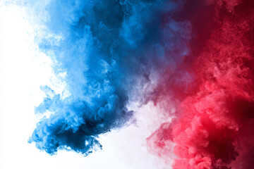 Obraz premium a red and blue smoke is in the air