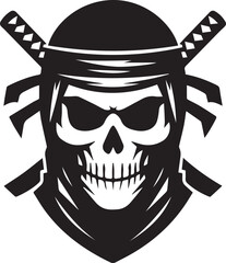 Skull Ninja Warrior Vector Illustration of a Deadly Assassin