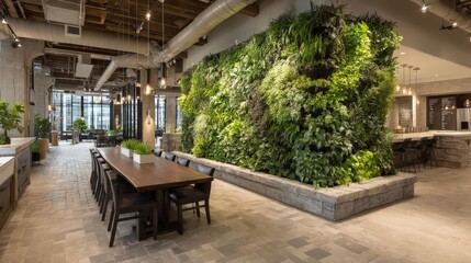 Modern Interior Design with Green Living Wall
