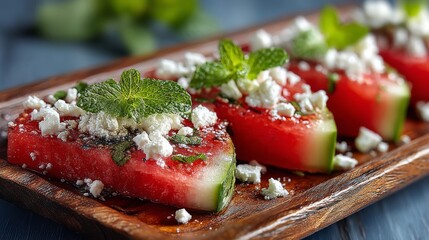 Grilled Watermelon Salad with Feta and Mint