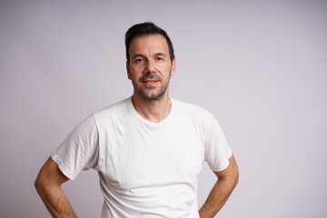 Male Model Showing Different Emotions on White Studio Background