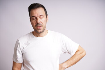 Male Model Showing Different Emotions on White Studio Background