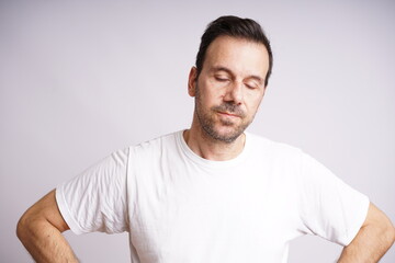 Male Model Showing Different Emotions on White Studio Background