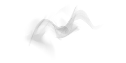 Soft White Smoke Flow on Transparent Background