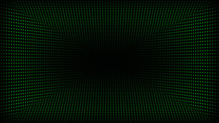 Abstract technology dark background. Moving dots and grid background for logo intro