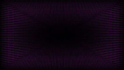 Abstract technology dark background. Moving dots and grid background for logo intro