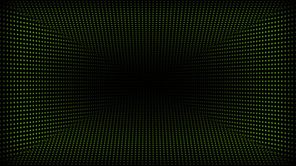 Abstract technology dark background. Moving dots and grid background for logo intro