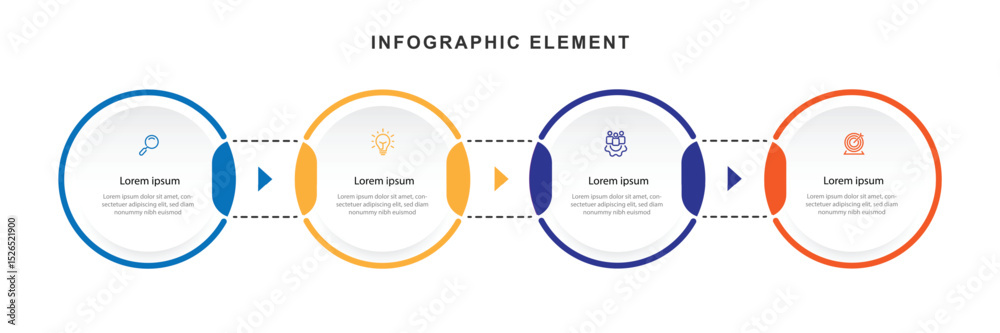 Poster business template presentation. management planning concept. 4 step process infographic vector eleme