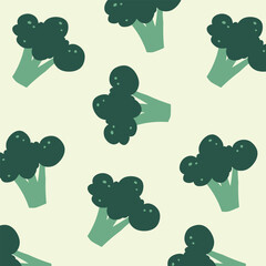 Cute broccoli hand drawing illustration. flat design style. colorful and editable vector