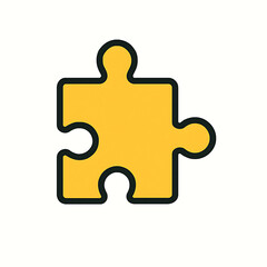Obraz premium Yellow puzzle piece icon representing problem-solving and collaboration in teamwork concepts 