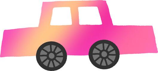 Pink Gradation Car Illustration PNG