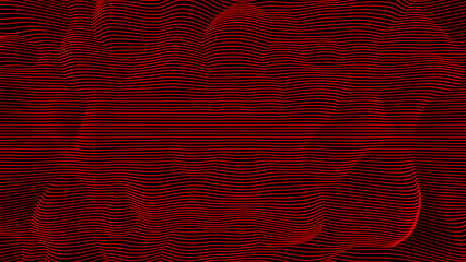abstract Red color horizontal lines with abstract pattern on black background