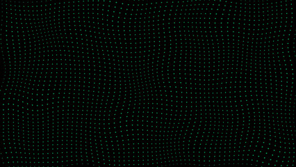 simple hi-tech wiggly movement Turquoise circular minimal dots on black background