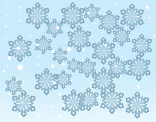 Background with snowflakes on a blue background. Universal Christmas art templates. Abstract background.