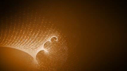 Abstract swirl pattern Orange hi-tech futuristic dots abstract background