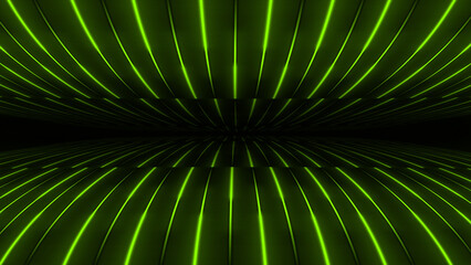Hi-tech Lime green color glowing neon futuristic technology lines on black background