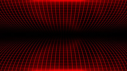 Hi-tech Red square pattern futuristic technology grid on black background