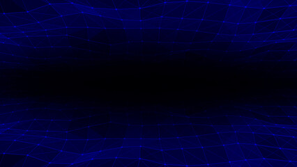 Abstract hi-tech lines and dots slowly moving futuristic plexus pattern on black background