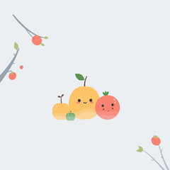 vector illustration of fruits