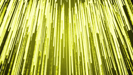 Yellow glowing particles shower falls down with moving particles, An elegant and deep abstract...