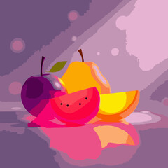 vector illustration of fruits