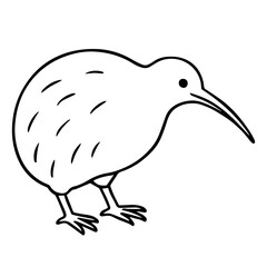 kiwi bird vector realistic line icon on white background
Vector line icon animal, wildlife