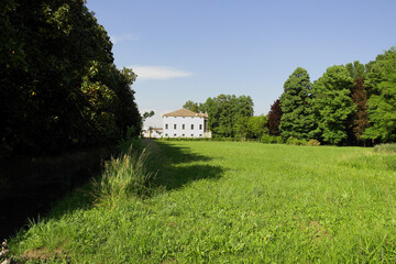 View of the garden of Villa Emo Capodilista in Monselice, Veneto, Italy.