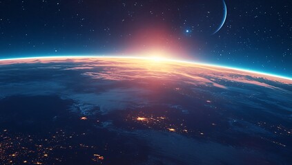 Obraz premium Stunning Sunrise Over Earth