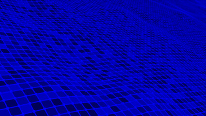 Abstract digital Blue color wave with lines and dots wave background, digital big data wave...