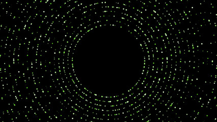 Sci-fi futuristic circular dots background for logo reveal or intro, colorful dots rotating on...